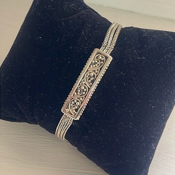 Vintage Sterling Silver Multi Strand Scroll ID Bracelet. - Picture 1 of 8